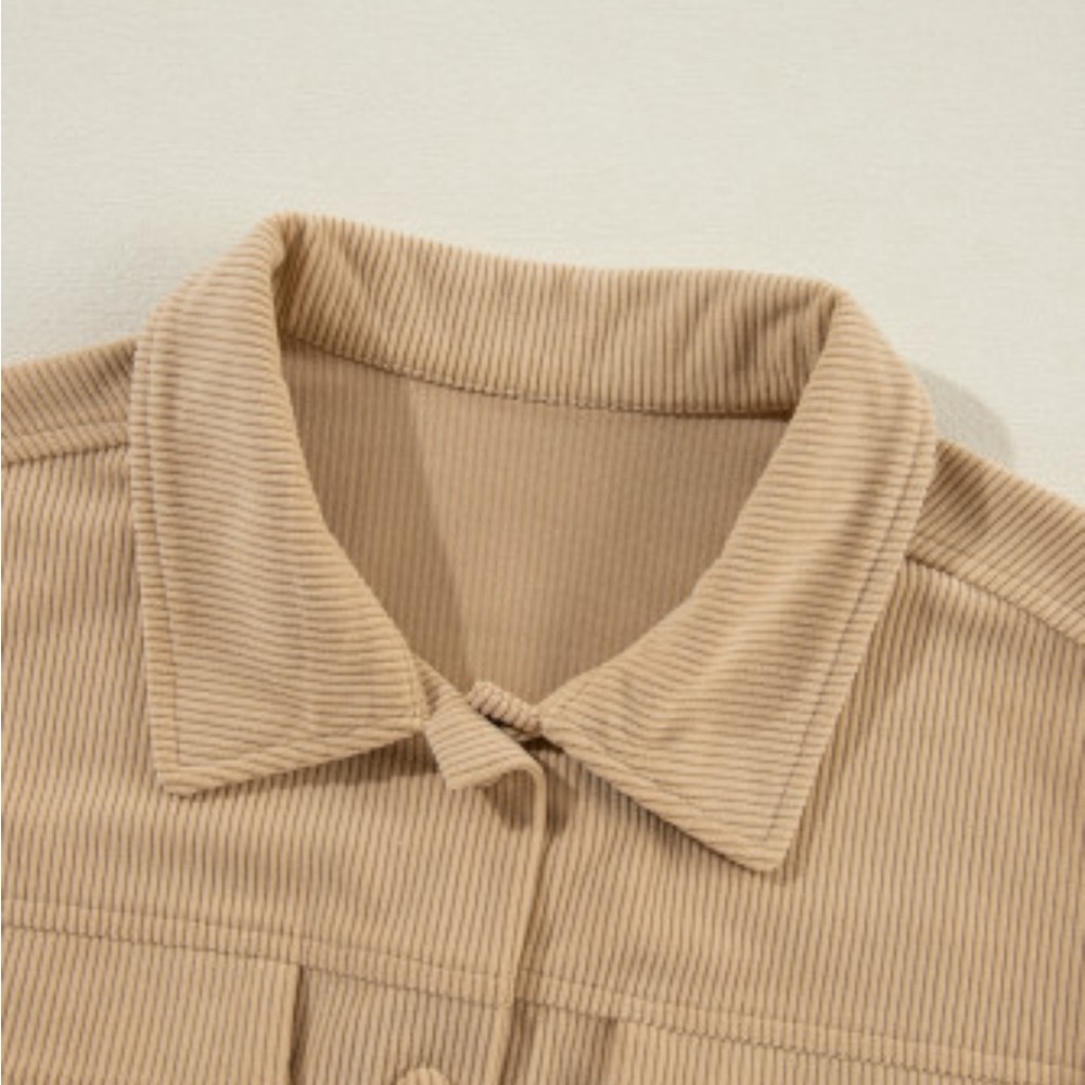 Jolie - ruffle pocket button up shacket - Picture 7 of 13